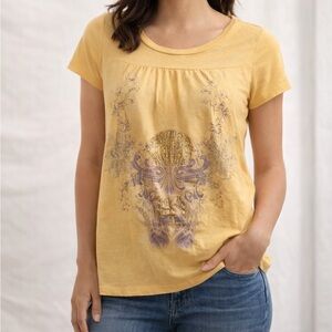 Y2K 2007 Old Navy Mustard Graphic Short Sleeve Tee